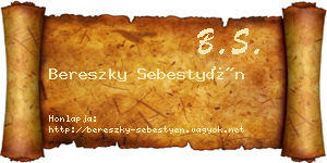 Bereszky Sebestyén névjegykártya